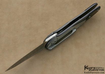 Allen Elishewitz Custom Knife Damasteel Damascus Titanium & Carbon Fiber E-Lock - Image 5