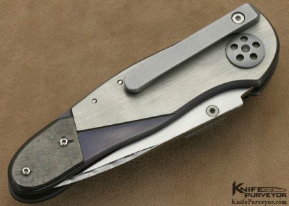 Allen Elishewitz Custom Knife Damasteel Damascus Titanium & Carbon Fiber E-Lock - Image 3