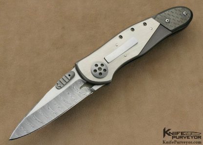 Allen Elishewitz Custom Knife Damasteel Damascus Titanium & Carbon Fiber E-Lock