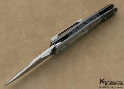 Allen Elishewitz Custom Knife Damasteel Damascus Titanium & Carbon Fiber E-Lock - Image 4