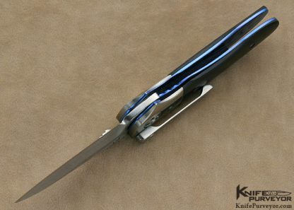 Allen Elishewitz Custom Knife Black Micarta & Titanium Linerlock - Image 6