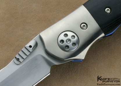 Allen Elishewitz Custom Knife Black Micarta & Titanium Linerlock - Image 2