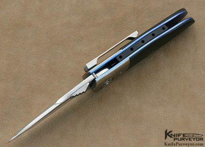 Allen Elishewitz Custom Knife Black Micarta & Titanium Linerlock - Image 5