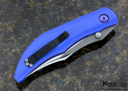 Alan Folts Custom Knife "Sultan" Blue G10 over Purple Anodized Titanium Liners - Image 3