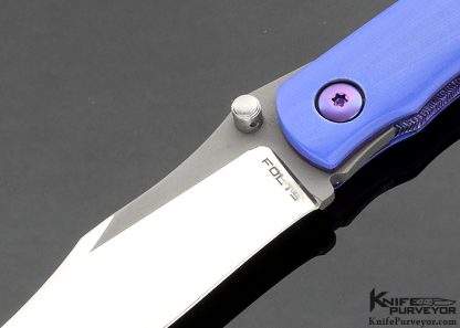 Alan Folts Custom Knife "Sultan" Blue G10 over Purple Anodized Titanium Liners - Image 2