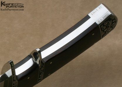 Alex Daniels Custom Knife B.A. Snell Engraved African Blackwood Subhilt Bowie - Image 7