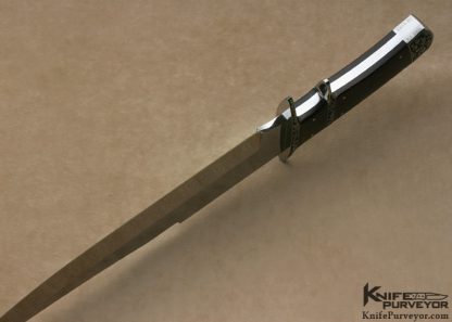 Alex Daniels Custom Knife B.A. Snell Engraved African Blackwood Subhilt Bowie - Image 6