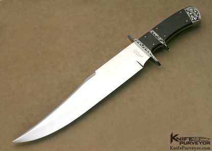 Alex Daniels Custom Knife B.A. Snell Engraved African Blackwood Subhilt Bowie