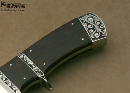 Alex Daniels Custom Knife B.A. Snell Engraved African Blackwood Subhilt Bowie - Image 3