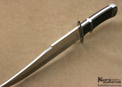 Alex Daniels Custom Knife B.A. Snell Engraved African Blackwood Subhilt Bowie - Image 5