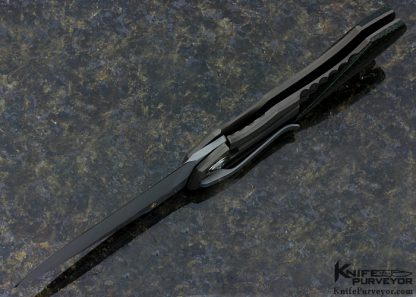 Alan Elishewitz Custom Knife Green Carbon Fiber Overlays Pharaoh Frame Lock - Image 5