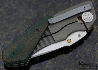 Alan Elishewitz Custom Knife Green Carbon Fiber Overlays Pharaoh Frame Lock - Image 3