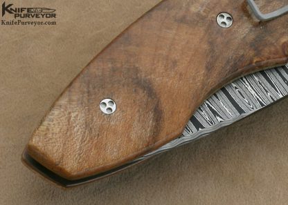 Allen Elishewitz Custom Knives Damascus & Burlwood Linerlock - Image 5