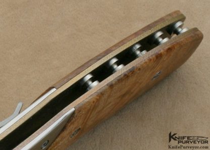 Allen Elishewitz Custom Knives Damascus & Burlwood Linerlock - Image 8
