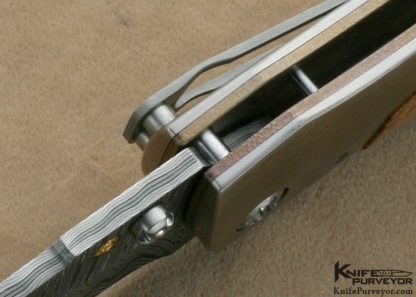 Allen Elishewitz Custom Knives Damascus & Burlwood Linerlock - Image 7