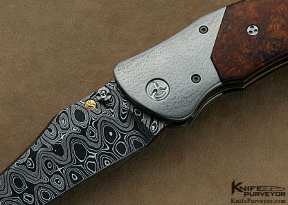 Allen Elishewitz Custom Knives Damascus & Desert Ironwood Linerlock - Image 2