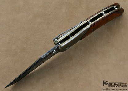 Allen Elishewitz Custom Knives Damascus & Desert Ironwood Linerlock - Image 4