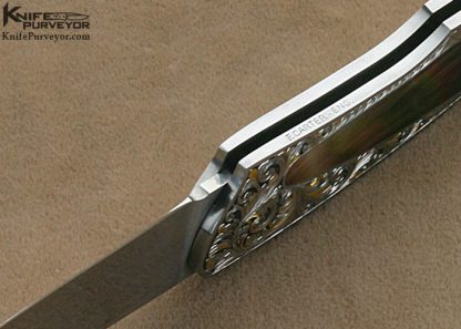 Elvan Allred Custom Knife Engraved buy Dr. Fred Carter Blacklip Lockback - Image 7