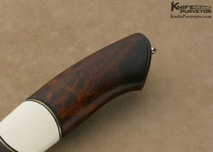 Anders Hedlund Custom Knife Mosaic Damascus Scrimshawed Mammoth Ivory "Lynx Hunter" - Image 4