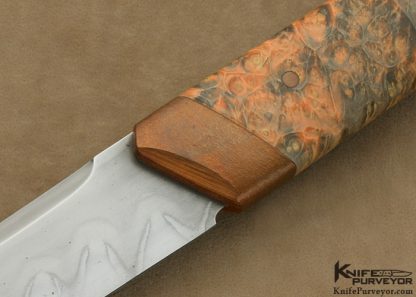 Anders Hogstrom Custom Knife Dyed Elder Box Burlwood "Bull Nose Kwaiken" - Image 2