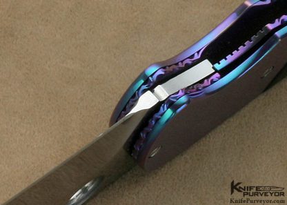 Andre DeVillers Custom Knives Anodized Titanium & Black Micarta Linerlock - Image 9