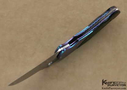 Andre DeVillers Custom Knives Anodized Titanium & Black Micarta Linerlock - Image 8