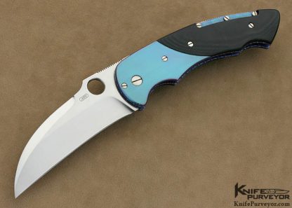 Andre DeVillers Custom Knives Anodized Titanium & Black Micarta Linerlock