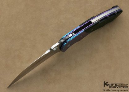 Andre DeVillers Custom Knives Anodized Titanium & Black Micarta Linerlock - Image 6