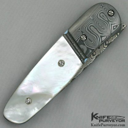 Andre DeVillers Pearl & Damascus Liner Lock - Image 3