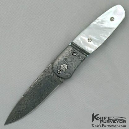Andre DeVillers Pearl & Damascus Liner Lock