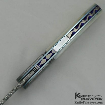 Andre DeVillers Pearl & Damascus Liner Lock - Image 4