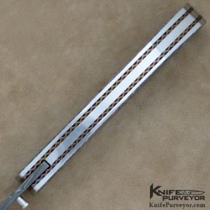 Andre van Heerden Custom Knife Blacklip Pearl Interframe Linerlock Engraved by Helen van Wyck - Image 4