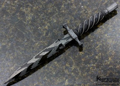 Andrew Meers Custom Knife Master Smith Quinlion Dagger Fluted African Blackwood