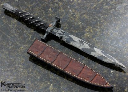 Andrew Meers Custom Knife Master Smith Quinlion Dagger Fluted African Blackwood - Image 3