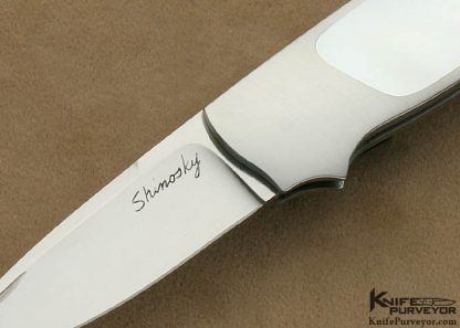 Andy Shinosky Custom Knife Mother of Pearl Shell Interframe Lockback - Image 2