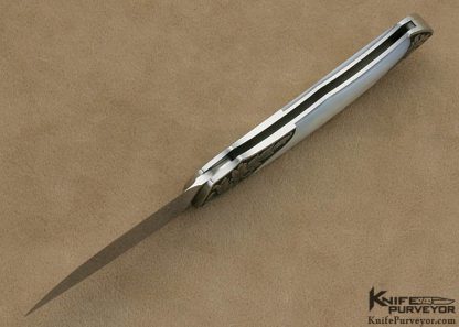 Andy Shinosky Custom Knife Sole Authorship Engraved Mother of Pearl Lockback - Image 5