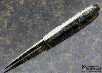 Andy Shinosky Custom Knife Fossilized Dinosaur Bone Lock Back Engraved by Tim George (Featured in a Video) - Image 6