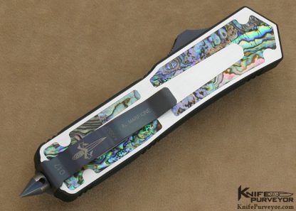 Tony Marfione Custom Microtech "Scarab" with Abalone Inlays and Mirror Polished Blade - Image 3
