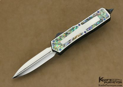 Tony Marfione Custom Microtech "Scarab" with Abalone Inlays and Mirror Polished Blade