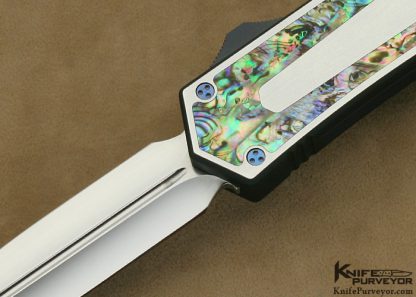Tony Marfione Custom Microtech "Scarab" with Abalone Inlays and Mirror Polished Blade - Image 2