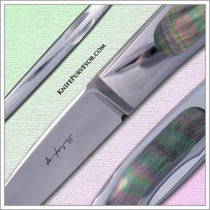 Antonio Fogarizzu's Custom Knife: Blacklip Pearl Lockback - Image 2