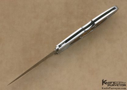 Antonio Fogarizzu Custom Knife Pique Exotic Material Interframe with 18Kt Gold Escutcheon Lockback Dagger Engraved by Gianfranco Pedersoli - Image 8
