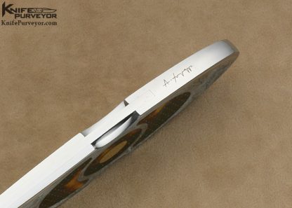 Antonio Fogarizzu Custom Knife Pique Exotic Material Interframe with 18Kt Gold Escutcheon Lockback Dagger Engraved by Gianfranco Pedersoli - Image 7