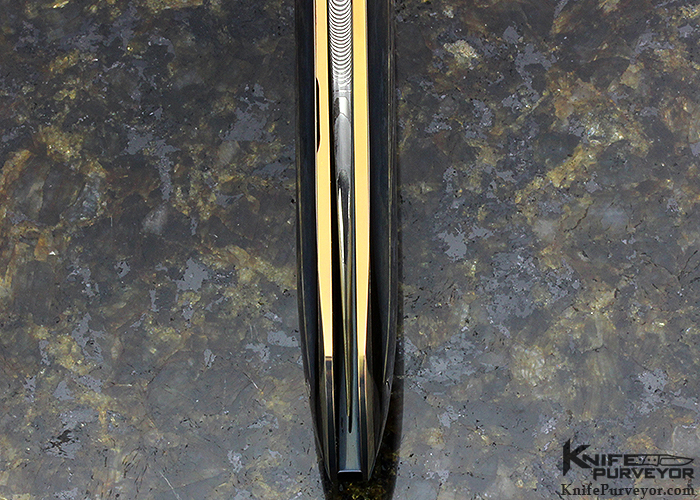 Owen Wood Custom Knife Armin Winkler Engraved N'Dabele Pattern Inset with 24K Gold Linerlock - Image 6