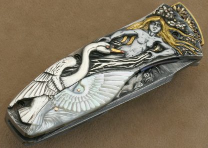 Arpad Bojtos Custom Knives Leda and the Swan Linerlock - Image 4