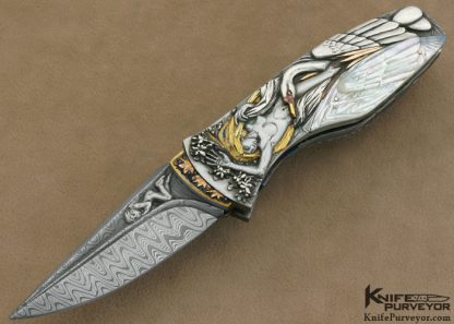 Arpad Bojtos Custom Knives Leda and the Swan Linerlock