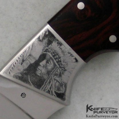 Arpad Bojtos Custom Knife Sole Authorship Engraved Rosewood Hunter - Image 2