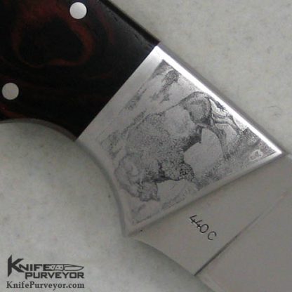 Arpad Bojtos Custom Knife Sole Authorship Engraved Rosewood Hunter - Image 4