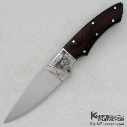 Arpad Bojtos Custom Knife Sole Authorship Engraved Rosewood Hunter
