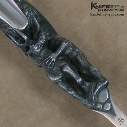 Arpad Bojtos Custom Knife "Hercules and the Ceryneian Hind" Art Knife - Image 7